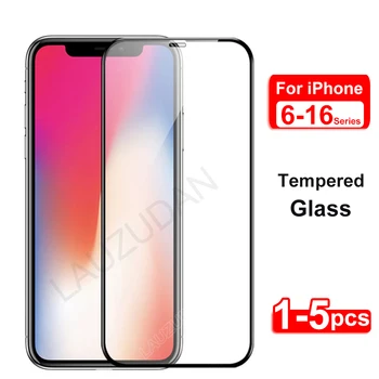 1-5 pezzi di vetro temperato per iPhone 11 12 13 14 15 17 Pro AIR XR XS Max Mini protezione dello schermo per iPhone 16 Pro 8p vetro protettivo