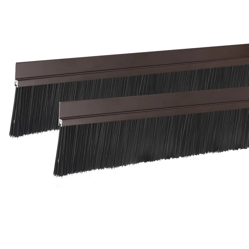 แปรงปิดช่องประตู 2 ชิ้น แถบปิดช่องประตูรูปตัว H พร้อมแปรงไนลอน สำหรับกันลม กันเสียง 1