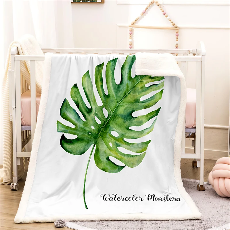 Banana Leaf Ins Winter Home Blanket Thick Warm Winter Bed Blankets