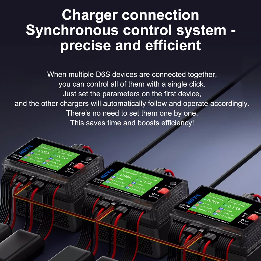 HOTA D6S 600W Dual Channel RC Battery Charger Smart Balance Charger 2S-6S Lipo LiHV for RC Drone FPV Model Aircraft RC thumbnail 3