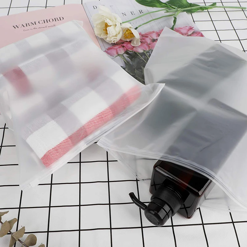 50PCS Travel Frosted Ziplock Bag PE Storage Bag Plastic Zipper EVA Translucent Bag Ziplock Bag Waterproof Packaging Bag 3