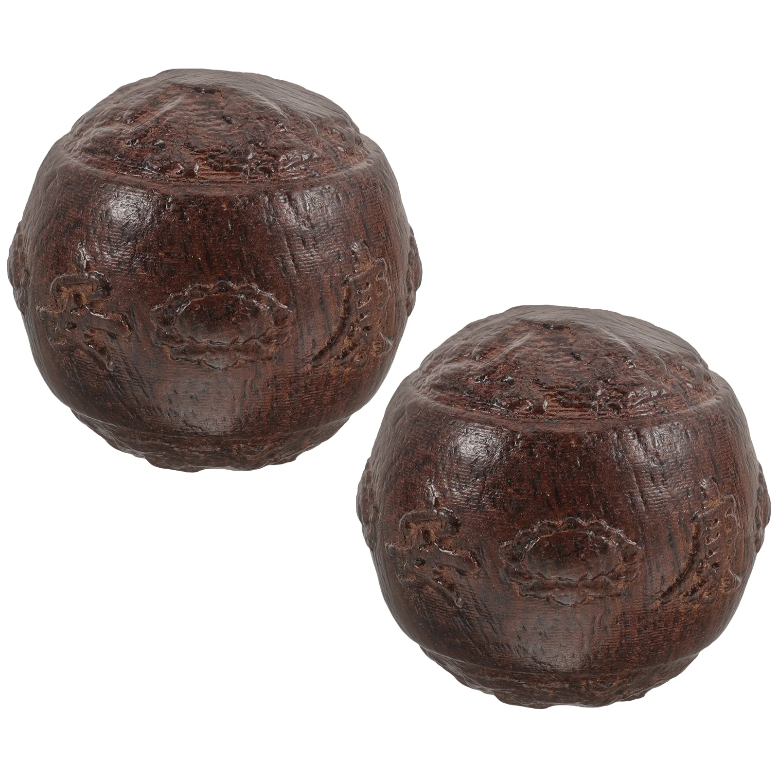 

1 Pair Small Wood Balls Adults Massage Balls for Elderly Hand Massaging Balls Wood Handballs Palm Balls