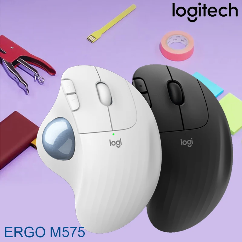 Logitech Wireless Mouse Trackball Ergonomic ERGO M575 5 Buttons Wireless  2.4 GHz Mice for Office Drawing Computer Accessories - AliExpress