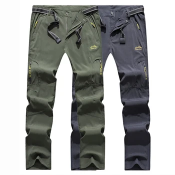 5XL Men's Outdoor Hiking Pants With Belt Quick-drying Waterproof Multi-pocket Light Tactical Utility Fishing Travel Cargo Pants 3