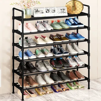 Simple Black Plastic Shoe Rack 1