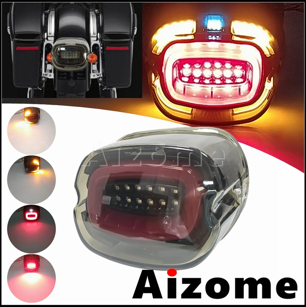12V Integrated LED Taillight Motorcycle Rear Brake Lamp Turn Signal Tail Light For Harley Dyna