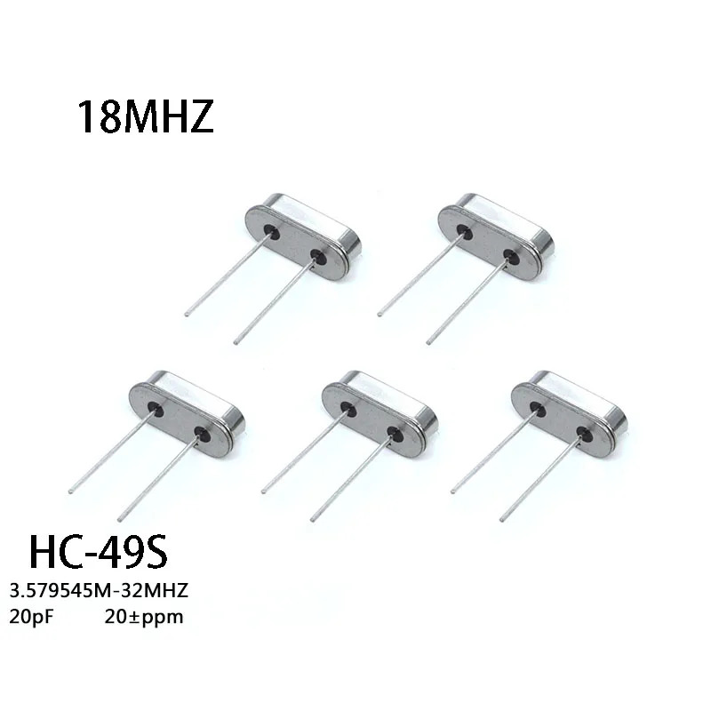 10pcs/LOT 18M Quartz Resonator Passive Crystal Oscillator HC-49S 18 MHz 49S 18MHz