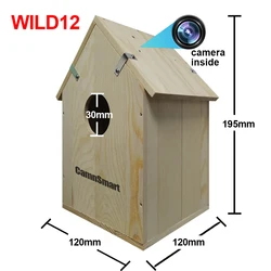 WiFi Bird Watching Camera with HD Lens in Natural Wooden House - Ideal Christmas Gift - WILD12 with 0G