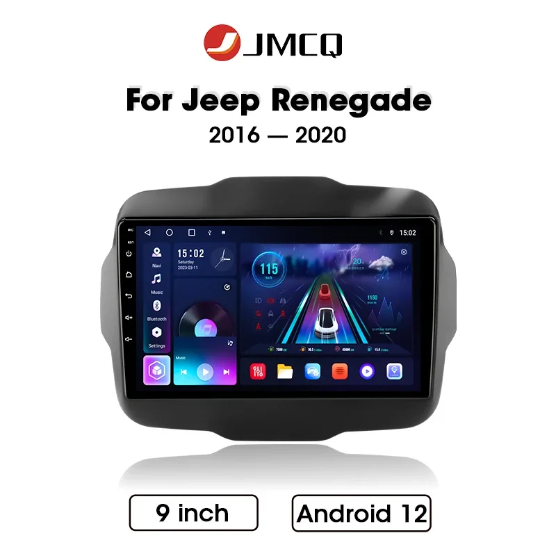 

JMCQ 9" Android 12 2Din Car Radio Multimedia Video Player For Jeep Renegade 2016 2017 2018 2019 2020 Navigation Audio Head Unit