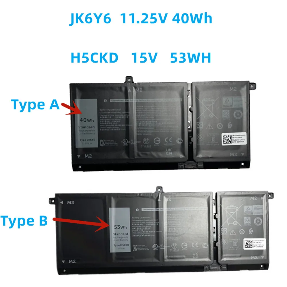 

JK6Y6 11.25V 40WH Laptop Battery For Dell Latitude 3410 3510 Vostro 14 5402 5501 5502 Inspiron 5300 5301 9077G H5CKD 15V 53WH