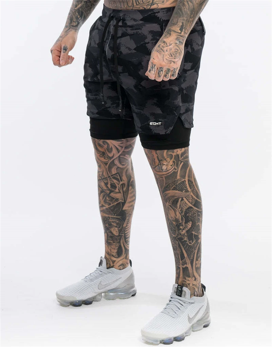 best men's casual shorts 2-in-1 Camouflage Summer New Running Shorts Mensports Jogging Fitness Training Quick Dry Mens Gym Men Shorts Short Pants 2022 mens casual shorts