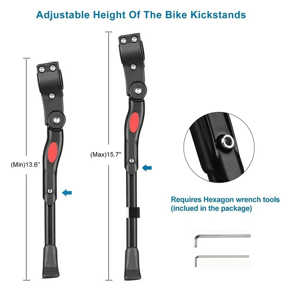 Adjustable Bicycle Kickstand Support Foot Brace for Mountain & Road Bikes