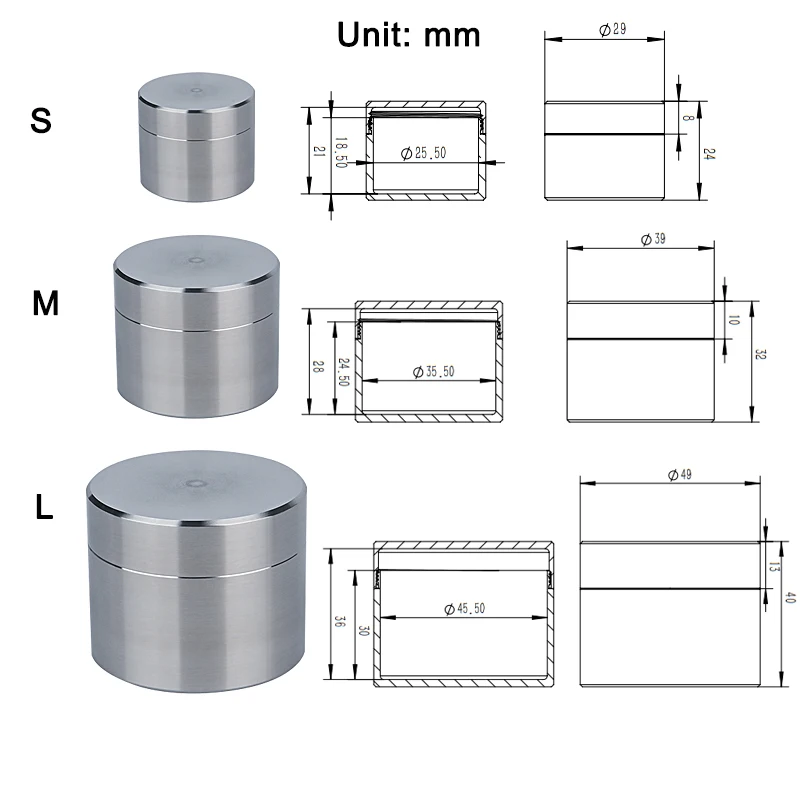 Waterproof Seal Tank Tea Pill Coffee Container Stainless Steel Jar Storage Boxes Emergency Storage Bottles 10ML 25ML 50ML