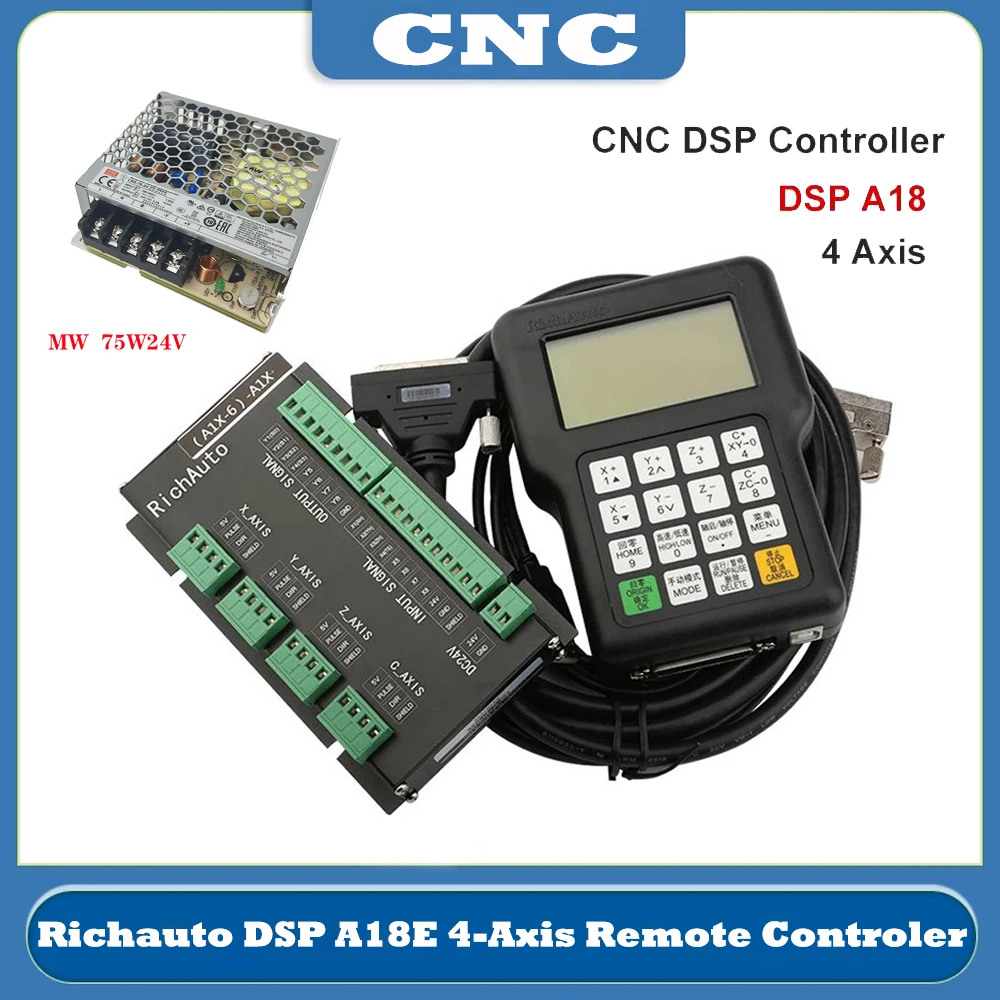 

NEW CNC RichAuto DSP A18E 4-Axis CNC Controller A18s A18e USB Linkage Motion Control System Manual For CNC Router