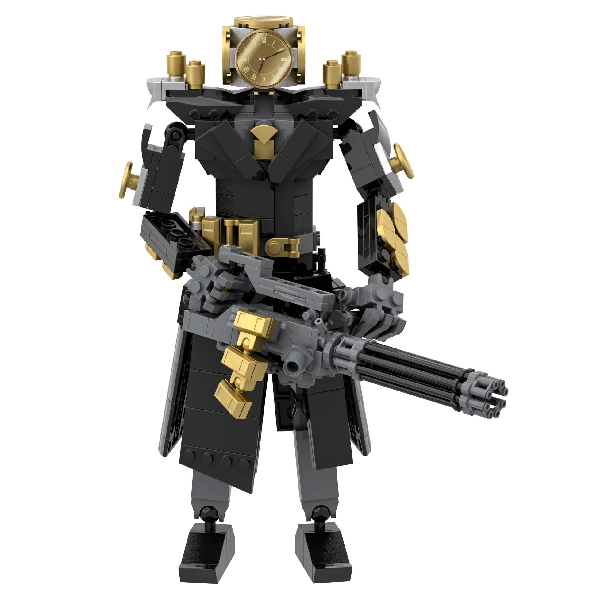Moc Skibidi Toilet Black Machine Gun Futuristic Clock Man Set Scientist Camera Speaker Brick Toy Regalo Di Compleanno Per Bambini