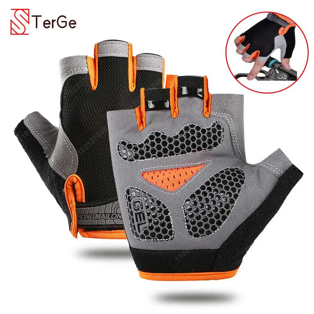 FingerlessCyclingGlovesMenWomenAntislipAntisweatBreathable