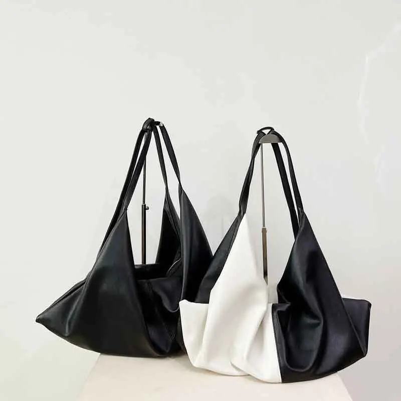 

New Super Large Capacity Versatile Lazy Style One Shoulder Tote Bag Design Feeling Dark And Minimalist Big Bag For Women