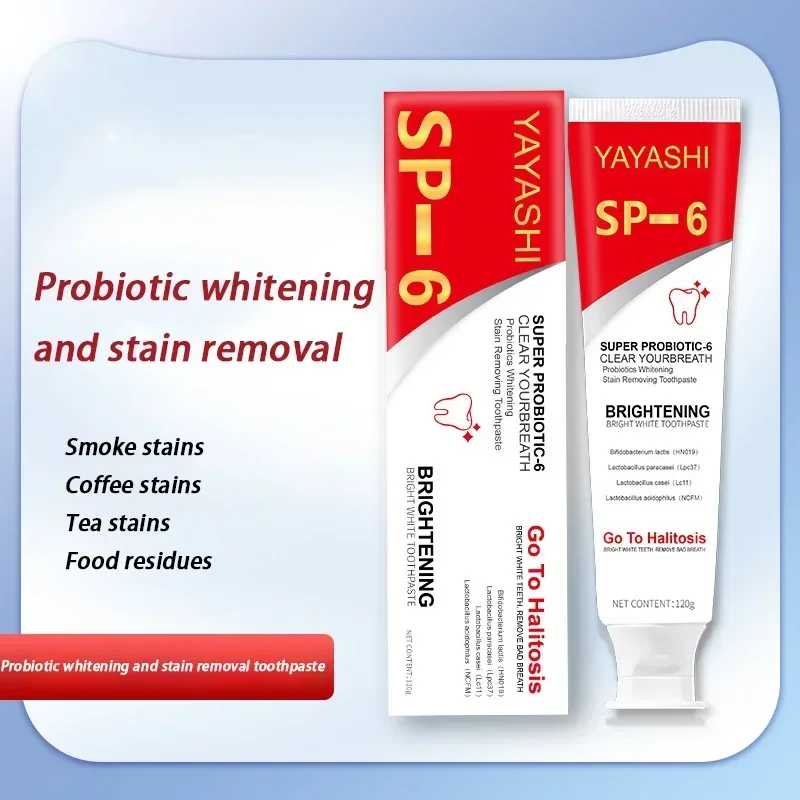 SP-6 Probiotic Toothpaste Whitening Teeth Oral Hygiene Clean Freshness Breath Remove Dental Plaque Stains Teeth Whiten Agent
