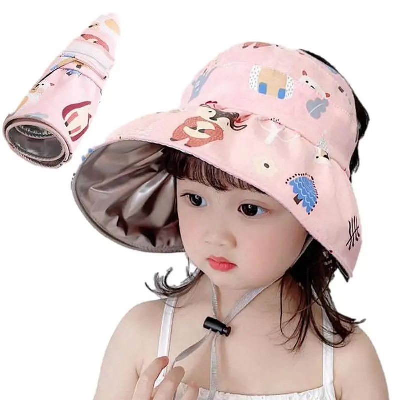 

Шляпа с широкими полями для детей, регулируемая пляжная шапка для отдыха, летняя, защита от солнца, для улицы, летняя