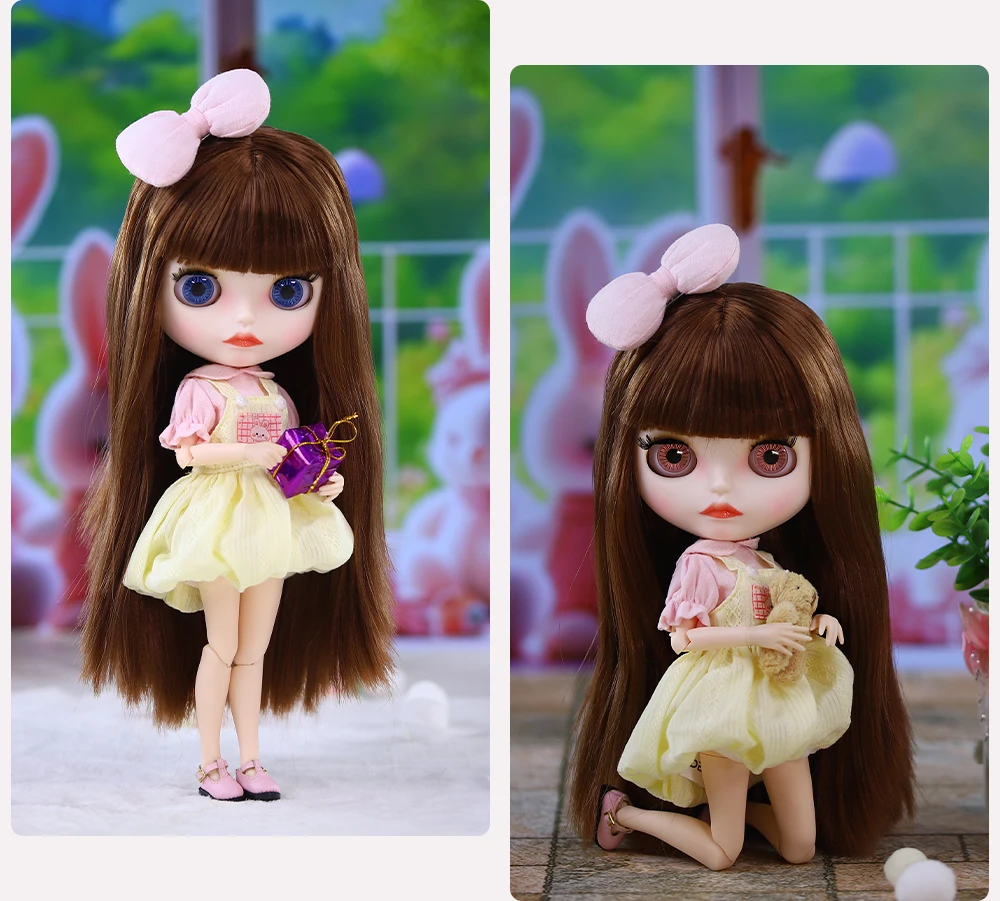 Honey – Premium Custom Neo Blythe Doll with Brown Hair, White Skin & Matte Cute Face 13