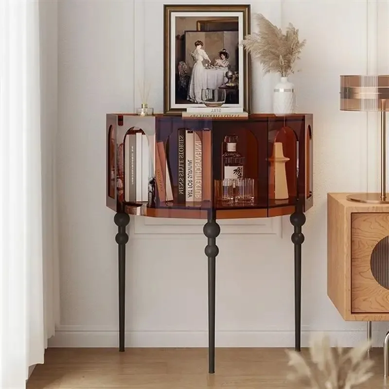 Consolle alla moda in acrilico con portaoggetti Consolle moderne e minimaliste romane Mobili industriali Chic Consola Mueble