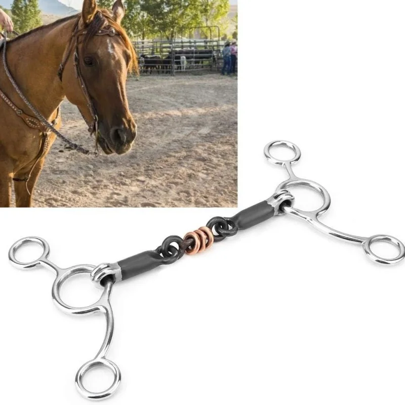 Western Snaffle Bit With Copper Wire - Stainless Steel Training Bit For Horse Riding