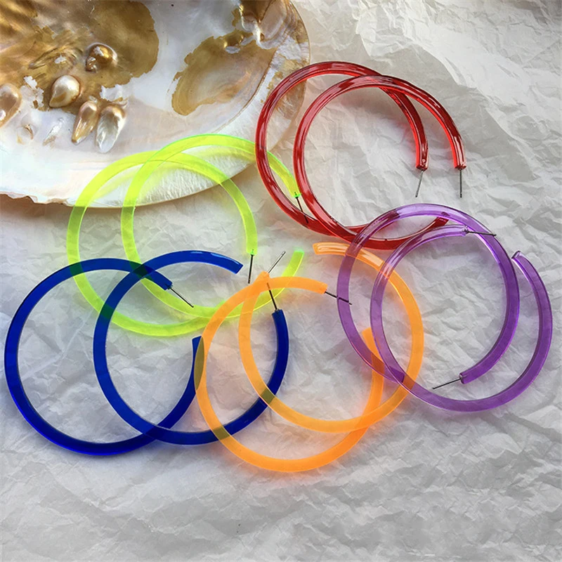 bright yellow hoop earrings
