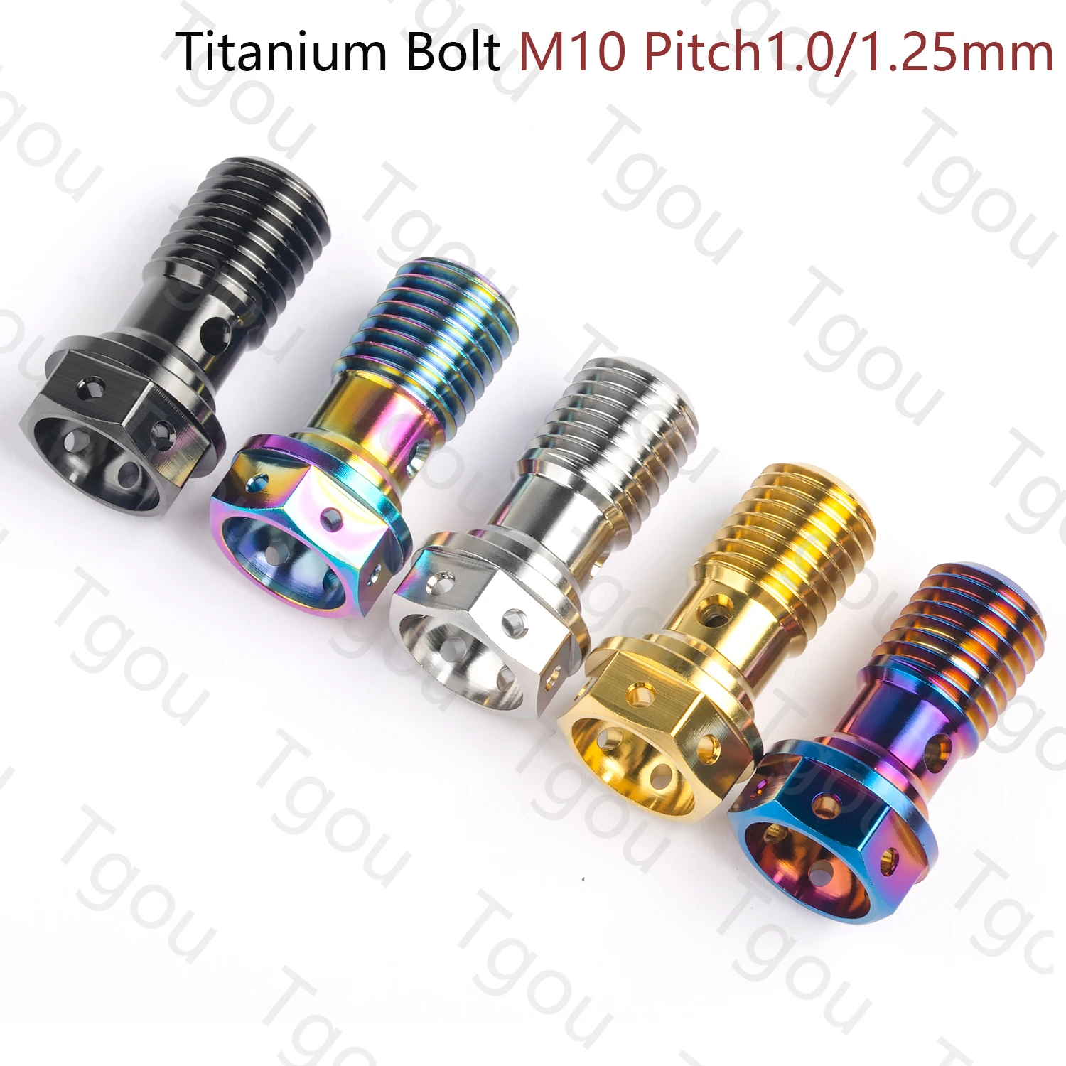 

Tgou Titanium Bolt M10 1.0 /1.25 Pitch Banjo Screws for Brembo Brake Line & Single Hole Clutch Banjo