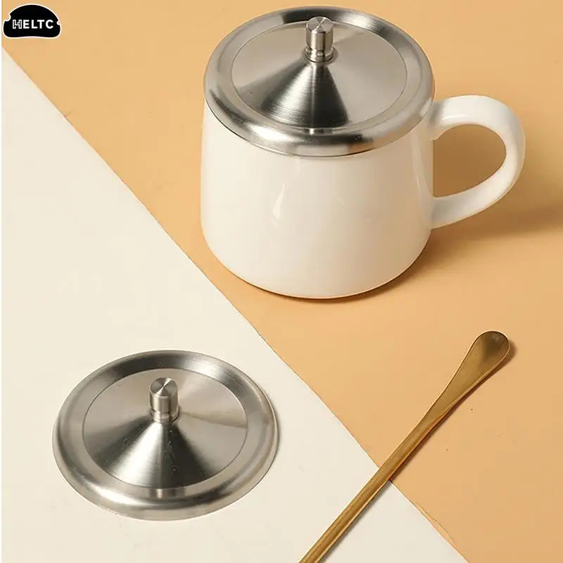 컵 뚜껑 커버 스테인레스 스틸 커버 머그잔, 차 커피 금속 머그잔, 뜨거운 음료 교체 물 세라믹 텀블러 음료