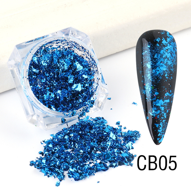 Box Gold Glitter Flakes Irregular Aluminum Foil Sequins For Nails Chrome Powder Winter Manicure Nail Art Decorations LY1858-1