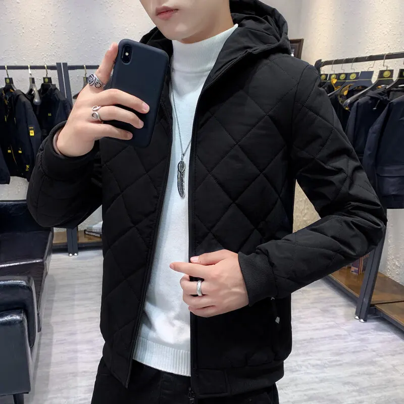 Men's Autumn Winter Hooded Solid Zipper Pockets Long Sleeve Cardigan Coats Jacket Fashion Vintage England Style Punk Tops