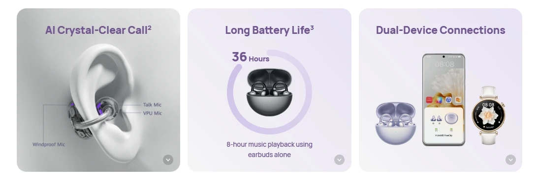 HUAWEI FreeClip Wireless Earbuds description image 3