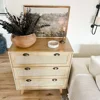 2-piece rattan bedside table set, suitable for bedrooms, cabinets with drawers, 3 drawers, rattan cabinets 4