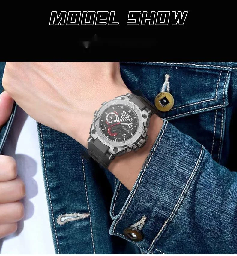 Herre quartz ur med dobbelt display multifunktionelt vandtæt_voghion.com