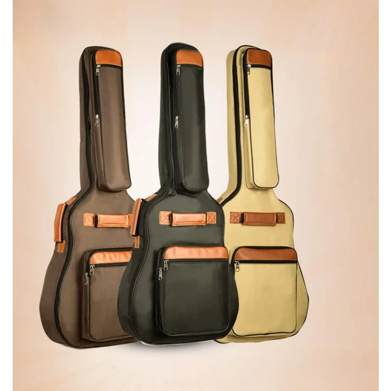 Acoustic Guitar Bag 41 Inch Thickened Waterproof Oxford Nylon Double Straps Cotton Padded Guitar Case Gig Backpack