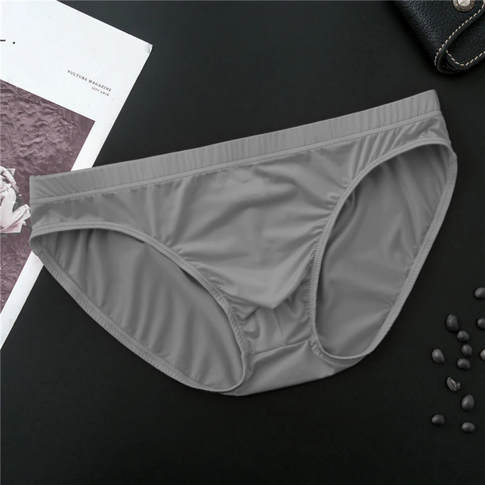Men's Briefs Sexy Ice Silk U Convex Pouch Underwear Thin Section Breathable  Low-Waist Panties Underpants Bikini Slip Homme - AliExpress