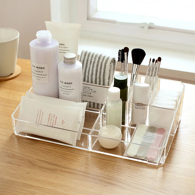 Makeup Organizer Office Organizer Box Cosmetic Plastic Storage Box Desk Bathroom Cosmetic Storage Case Cosmetic Storage Rack 2