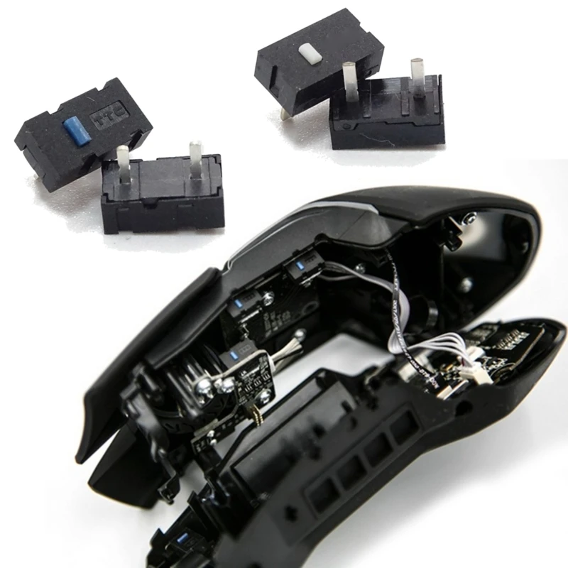New Arrival 2PCS TTC 2 Pins Blue Dots Mouse Micro Switch for razer
