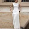 Newest Formal Evening Dresses Sexy Backless Sleeveless Bridal Dress Elegant Floor-length Simple Wedding Dresses Customized 4