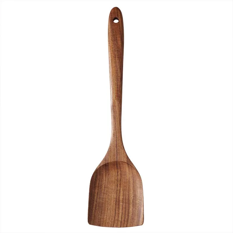 Wood Kitchenware Cooking Set Household Spatula Spoon Set Salad Spoon Fork Stirring Spoon Kitchen Baking Set With storage bucket