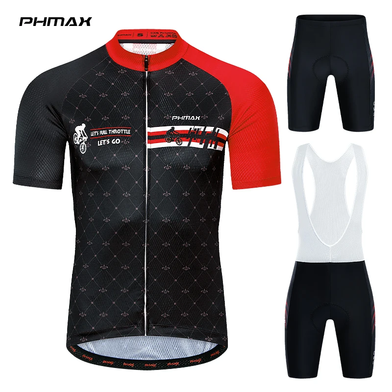 

PHMAX Cycling Jersey Set Men Team Racing MTB Bicycle Jersey Summer Breathable Maillot Ropa Ciclismo Bike Sets
