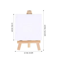 3pcs/6pcs Mini Canvas And Easel Set Mini Canvas Panels Mini Wood Easels,  For Kids Drawing, Oil Painting And DIY Graffiti 2