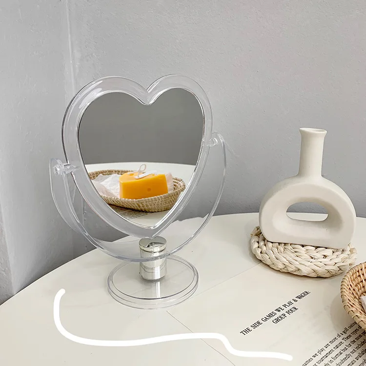 

Korean Double-Sided Mirror 360 Degree Swivel Desktop Makeup Mirror Can Stand Table Compact Mirror Cosmetic Mirror Ins Rotatable