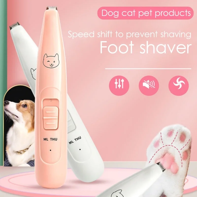 USB Rechargeable Dog Clippers Professional Pet Foot Hair Trimmer Dog Grooming Hairdresser Shear Ear Eyes Hair Cutter Machine