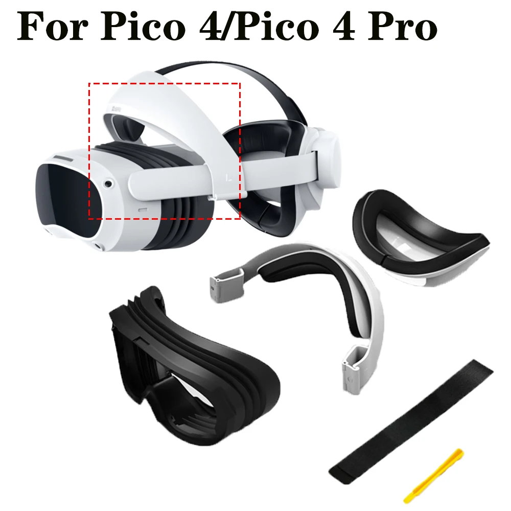 Per Pico 4 Poggiatesta Cuscino In Schiuma Di Pelle Supporto Frontale Visiera Retrattile Gioco Occhiali Vr Cinturino 3 In 1 Per Pico 4 Pro Vr