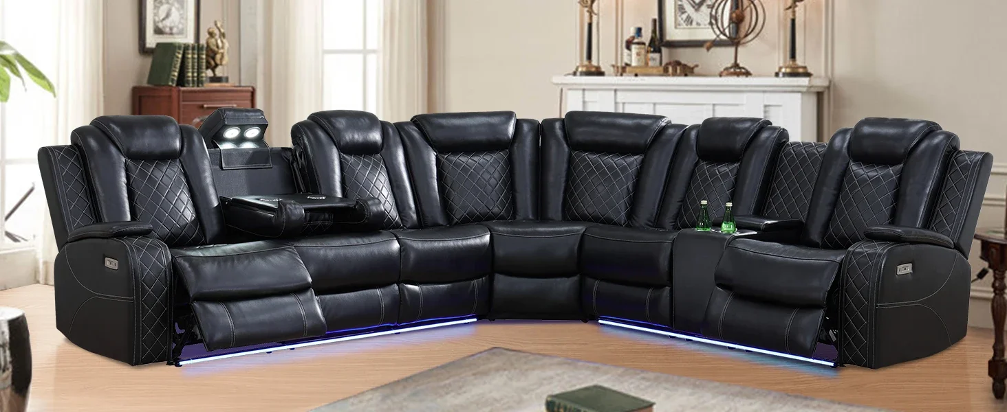 Power recliner sectional
