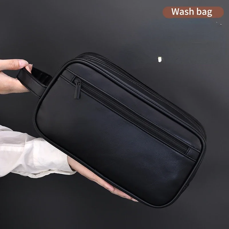 Toiletry Bag for Men PU Leather Travel Wash Organizer Dopp Kit Water-resistant Shaving Bag for Toiletries Accessories 2