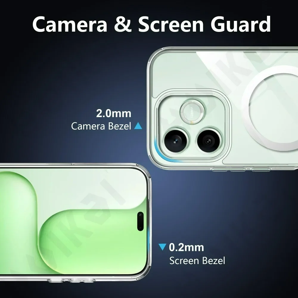 Magnetic Crystal Clear Protective Case with Magsafe Transparent Cover