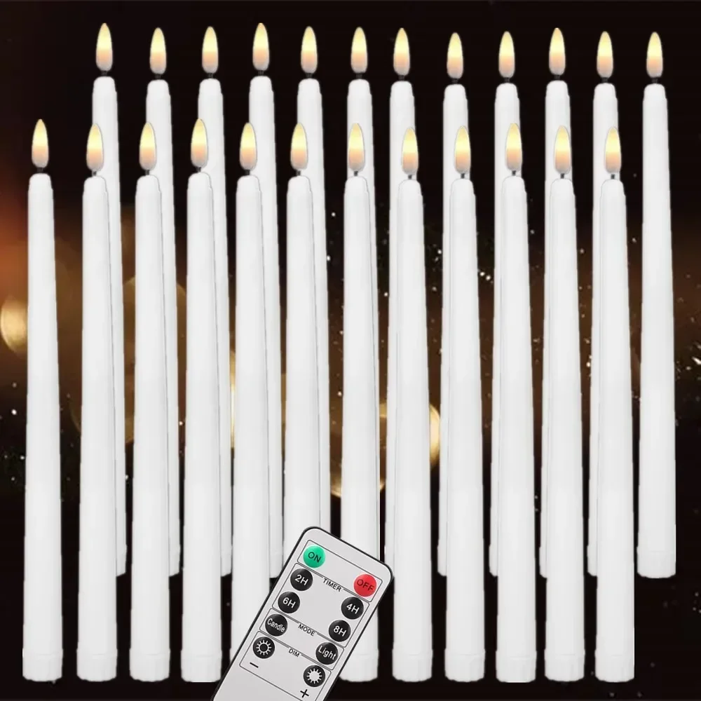 LED Flameless Taper Candles 6.5/11" Battery Operated Fake Flickering Candlesticks Electric Long