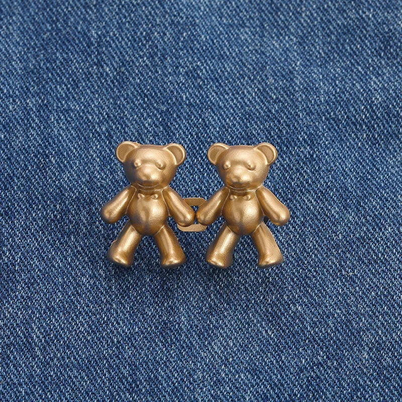 8 Paires De Boucles De Taille Réglables Pour Jean - Clips Décoratifs Détachables En Forme D'Ours Mignon